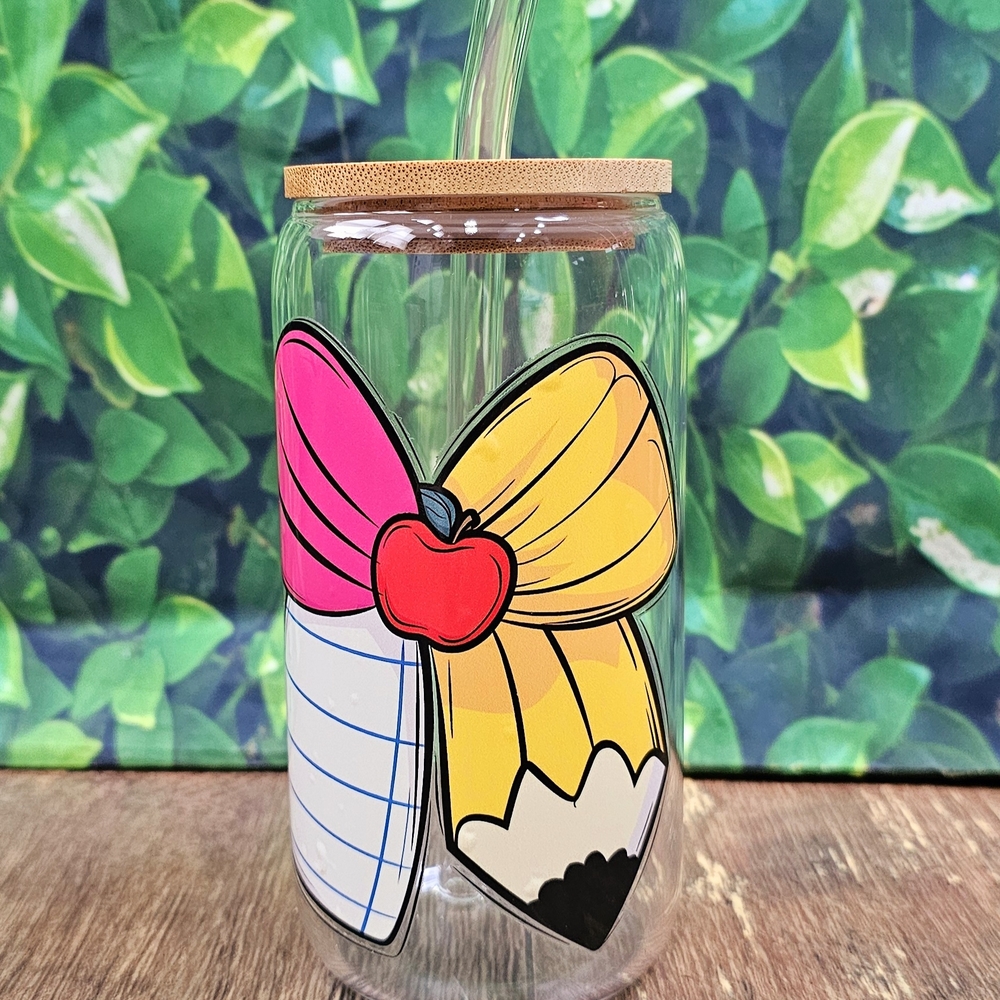 Teacher Glass Tumbler with Straw